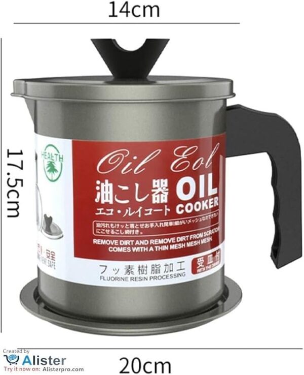 1.4L Kitchen Oil Filter Pot – Stainless Steel Oil Strainer with Fine Mesh & Heat-Resistant Handle – Reusable Cooking Oil Filter for Frying, Healthy & Waste-Free Kitchen - Image 2