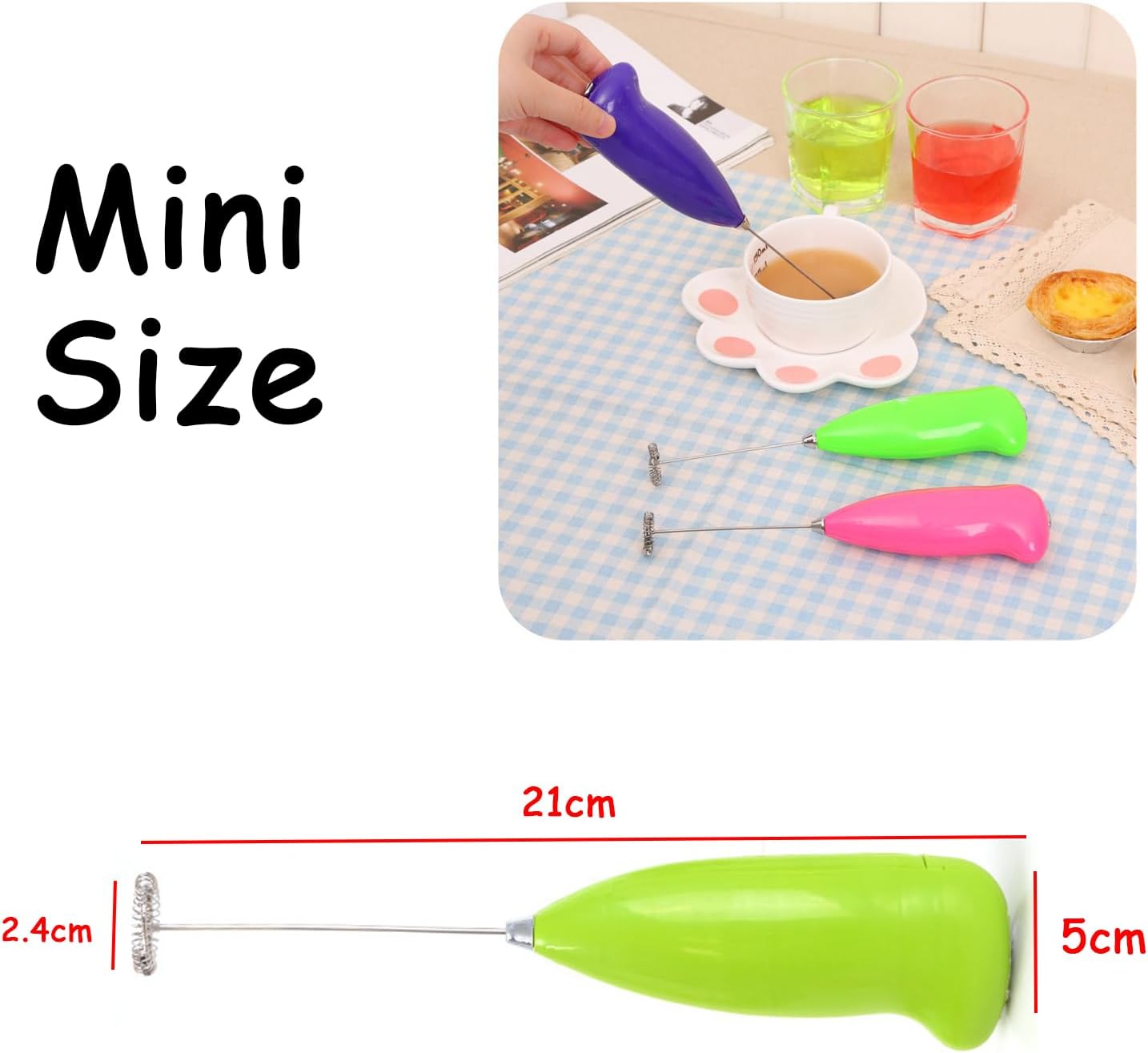 Electric Coffee Beater & Milk Frother - Handheld Battery Operated Coffee Whisk Mixer for Shake, Foam, Latte, Hot/Cold Drifts (Portable & Easy to Use) - Image 2