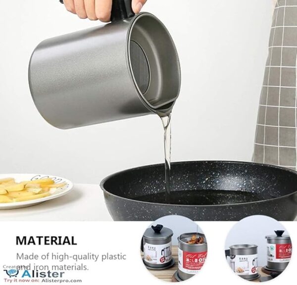 1.4L Kitchen Oil Filter Pot – Stainless Steel Oil Strainer with Fine Mesh & Heat-Resistant Handle – Reusable Cooking Oil Filter for Frying, Healthy & Waste-Free Kitchen - Image 3
