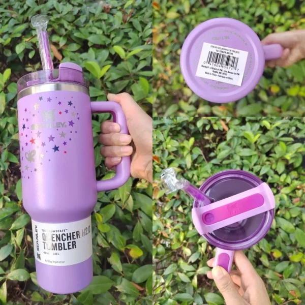 1200ml Printed Tumbler – Insulated Stainless Steel Travel Mug with Lid & Straw – Leakproof, BPA-Free, Hot & Cold Beverages – Trendy Design for Men & Women - Image 7