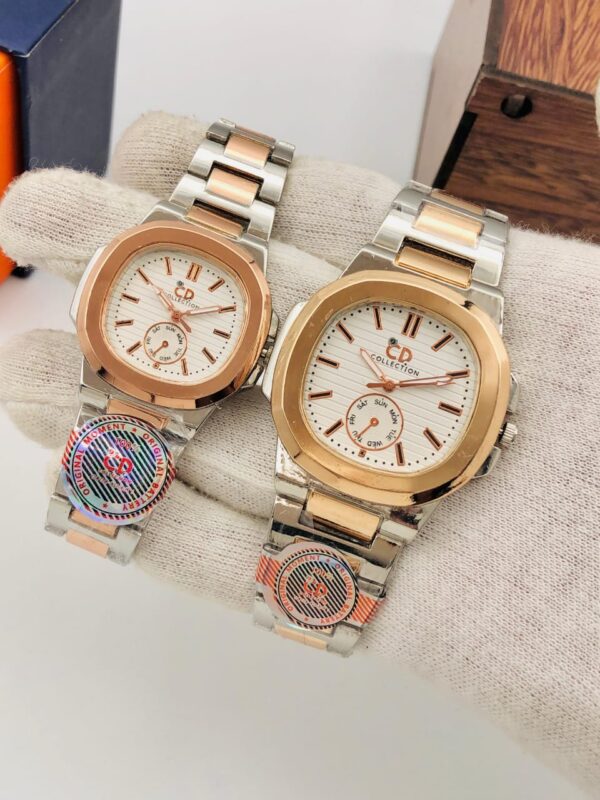 CD NEW COLLECTION Round Style Pair Quartz Watch –  multiple Color Options – Stylish, Lightweight & Durable – Unisex Wristwatch for Men & Women – Perfect for Gifts & Daily Wear - Image 8