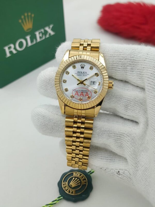 Luxury Stainless Steel Watch – ROLEX-Inspired Design with Quartz Movement, Date Window, 4 Color Options (Silver/Black/Gold/Brown) – Water Resistant & Stylish for Men - Image 2