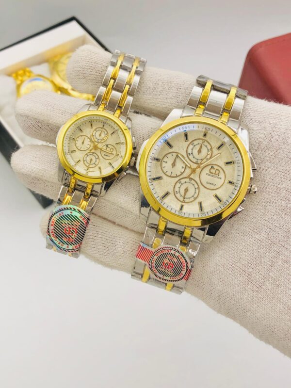 CD NEW COLLECTION Round Style Pair Quartz Watch –  multiple Color Options – Stylish, Lightweight & Durable – Unisex Wristwatch for Men & Women – Perfect for Gifts & Daily Wear - Image 2