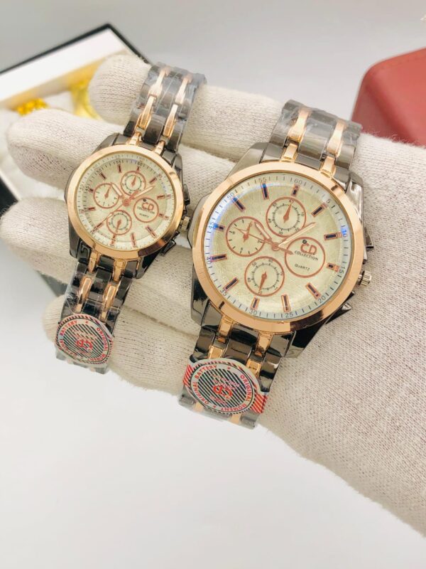 CD NEW COLLECTION Round Style Pair Quartz Watch –  multiple Color Options – Stylish, Lightweight & Durable – Unisex Wristwatch for Men & Women – Perfect for Gifts & Daily Wear - Image 3
