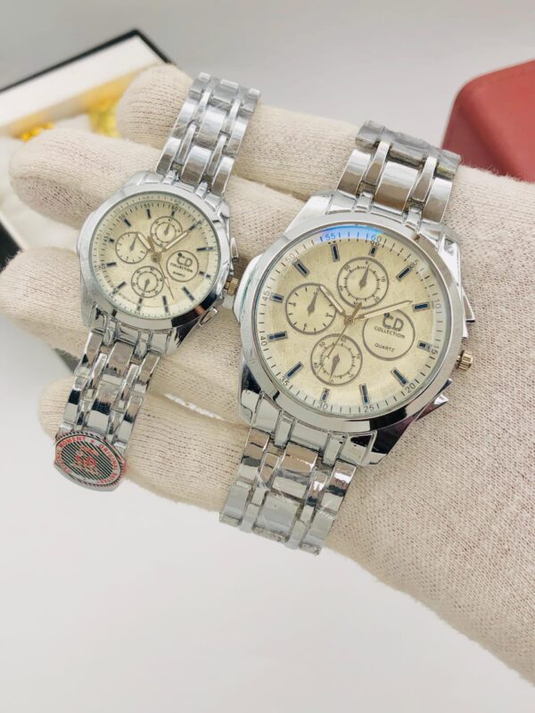 CD NEW COLLECTION Round Style Pair Quartz Watch –  multiple Color Options – Stylish, Lightweight & Durable – Unisex Wristwatch for Men & Women – Perfect for Gifts & Daily Wear - Image 4