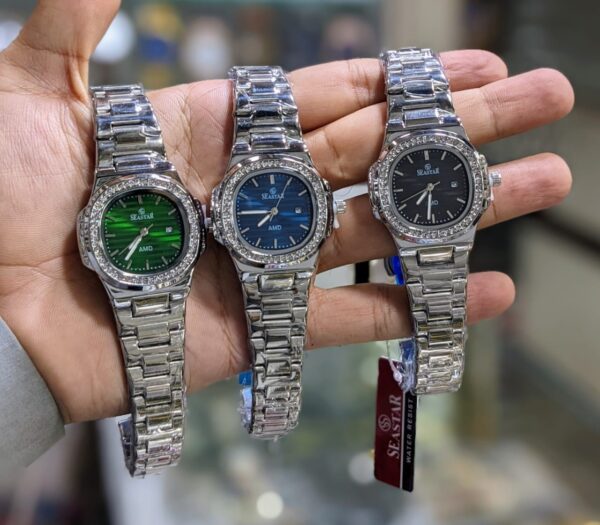 ORIGINAL LADIES SEASTAR WATCH – Diamond Bezel | Butterfly Lock | Date Display | Waterproof | Elegant Women’s Wristwatch – Perfect Gift for Girls & Women - Image 12