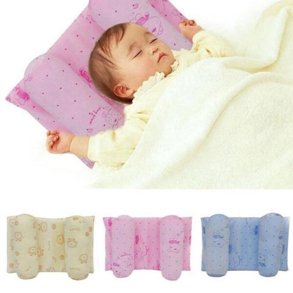 Infant Head Shaping Pillow – Anti-Flat Head Newborn Baby Pillow | Soft & Adjustable Baby Support Cushion (Random Color)