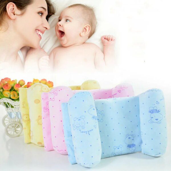 Infant Head Shaping Pillow – Anti-Flat Head Newborn Baby Pillow | Soft & Adjustable Baby Support Cushion (Random Color) - Image 3