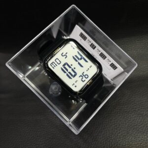 Lasika W-F157 Digital Sports Watch for Men - 50mm Military Style with Compass, Stopwatch, 3ATM Water Resistant, 2-Year Battery - Black Resin Strap