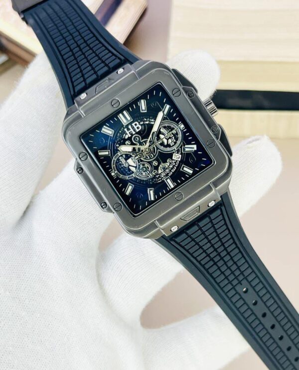 Master Lock New Model Men’s Watch – Silicone Strap, Date Function, Luxury Sports Chronograph – Water Resistant Wristwatch for Men - Image 2