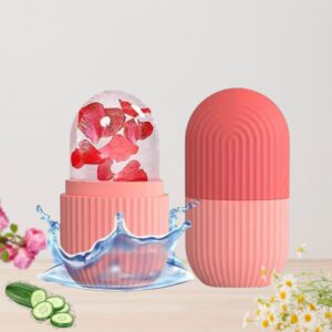 Silicone Ice Roller for Face & Eyes - Cooling Skin Therapy Massager for Puffiness, Dark Circles & Wrinkles - Reusable Facial Beauty Tool with Freezer Storage Case