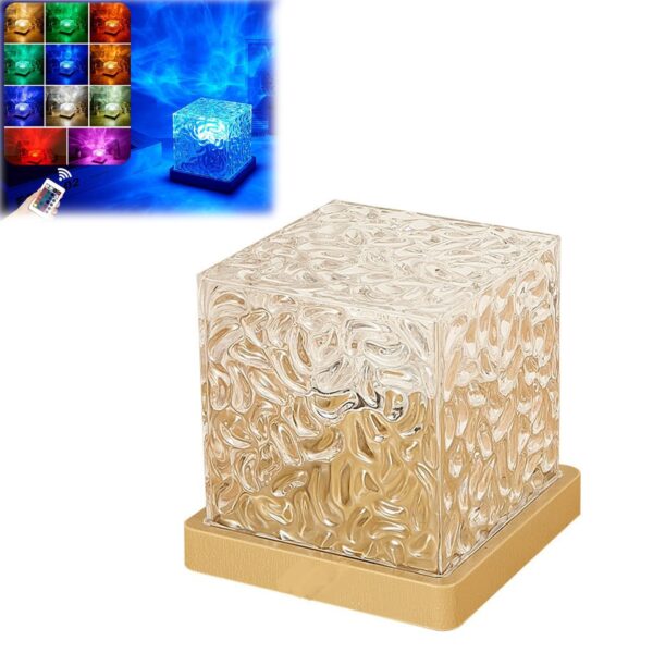 3D Water Ripple Projector Night Light LED RGB Color Changing Mood Lamp with Remote | USB Rechargeable | Relaxing Ambient Bedroom Decor - Image 2