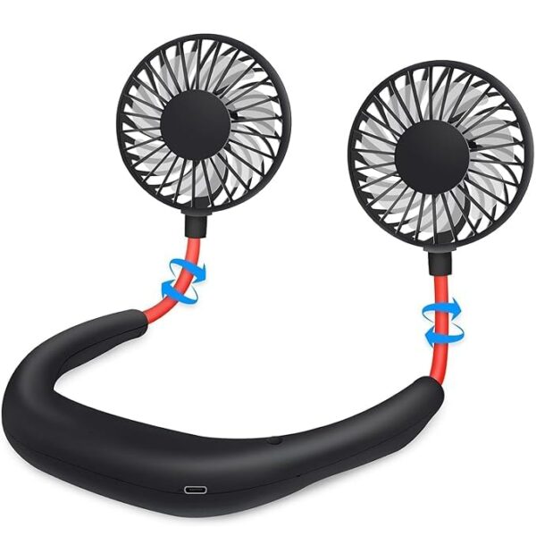 Neck Fan - Portable USB Rechargeable Hands-Free Bladeless Fan, 3 Speed Adjustable, 360° Rotation, LED Display, Lightweight Mini Sports Fan for Travel, Office, Home, Outdoor, Gym - Image 9