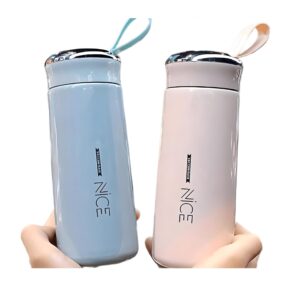 Nice Water Bottle – BPA Free Glass Inner + Plastic Shell – Free Glass Tumbler – Leakproof, Portable for School, Gym, Office, Travel – Boys & Girls (Multi-Color)