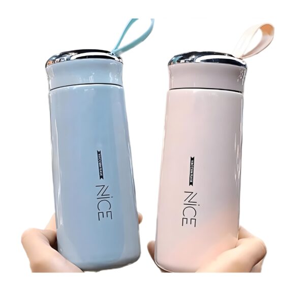 Nice Water Bottle – BPA Free Glass Inner + Plastic Shell – Free Glass Tumbler – Leakproof, Portable for School, Gym, Office, Travel – Boys & Girls (Multi-Color)