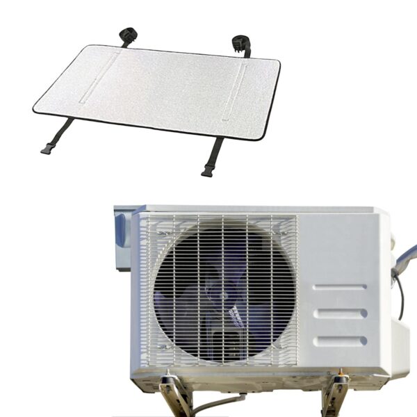Premium A/C Outdoor Unit Cover | Heat Proof & Waterproof | UV Resistant | Universal Fit for 1-2 Ton AC | Dust & Rust Protection | Durable Polyester Material (Black/Grey) - Image 2