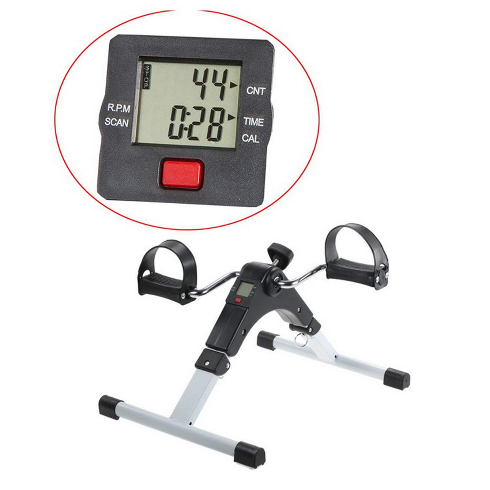 Foldable Mini Exercise Bike Pedal Machine for Home Gym - Portable Arm & Leg Workout Cycle with Digital Display - Under Desk Pedal Exerciser for Physical Therapy, Cardio & Strength Training - for Men & Women - Image 2