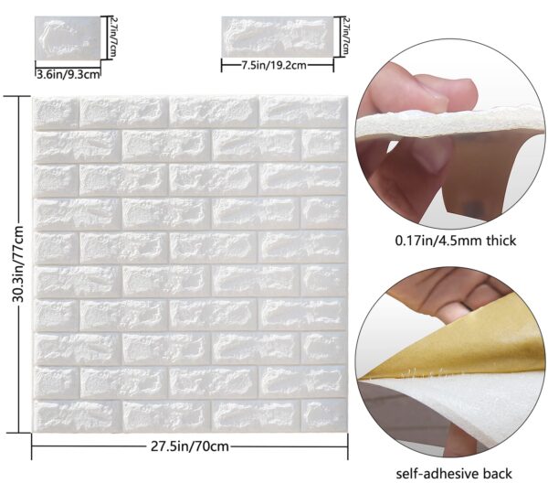 Moistureproof 3D Wall Sticker Sheet (70×77 cm) - Self-Adhesive PVC Wallpaper, Waterproof Peel & Stick Wall Decor for Kitchen, Bathroom, Bedroom, Living Room - Easy to Install & Remove - Image 4