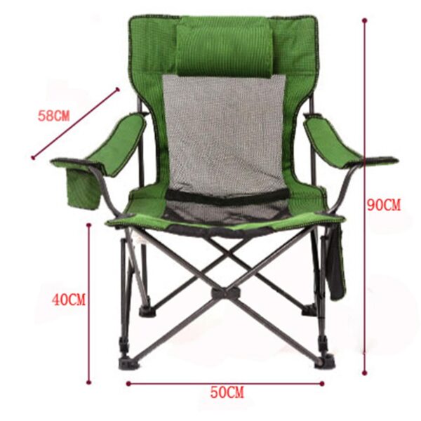Portable Outdoor Camping Chair - Beach Armchair, Sit & Lie Dual-Purpose, Adjustable Reclining, Cup Holder, Net Pocket, Lightweight Folding Chair for Fishing, Travel, Picnic - Image 5
