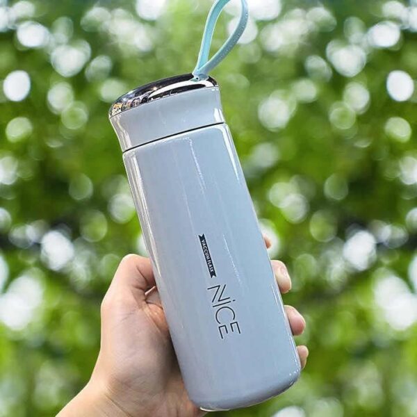 Nice Water Bottle – BPA Free Glass Inner + Plastic Shell – Free Glass Tumbler – Leakproof, Portable for School, Gym, Office, Travel – Boys & Girls (Multi-Color) - Image 2