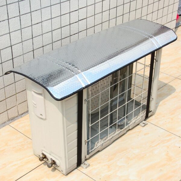 Premium A/C Outdoor Unit Cover | Heat Proof & Waterproof | UV Resistant | Universal Fit for 1-2 Ton AC | Dust & Rust Protection | Durable Polyester Material (Black/Grey) - Image 3