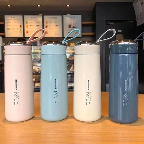 Nice Water Bottle – BPA Free Glass Inner + Plastic Shell – Free Glass Tumbler – Leakproof, Portable for School, Gym, Office, Travel – Boys & Girls (Multi-Color) - Image 3