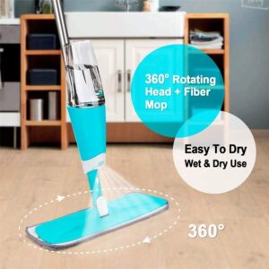 Water Spray Mop with Extendable Handle – Microfiber Floor Mop for Easy Cleaning | 360° Rotating Head | Adjustable Long Handle | Lightweight & Reusable Wet & Dry Mop for Tiles, Wood & Marble Floors