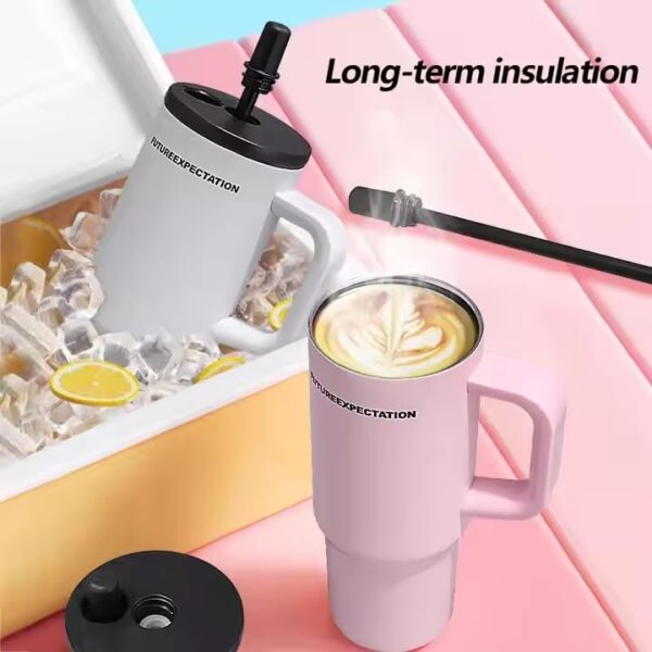 ✨NEW ARRIVAL✨ Future Expectation Stainless Steel Tumbler 710ml - Premium Double Wall Vacuum Insulated Hot & Cold Water Bottle - Leakproof Copper Coated Travel Mug for Coffee/Tea - BPA Free - Image 4