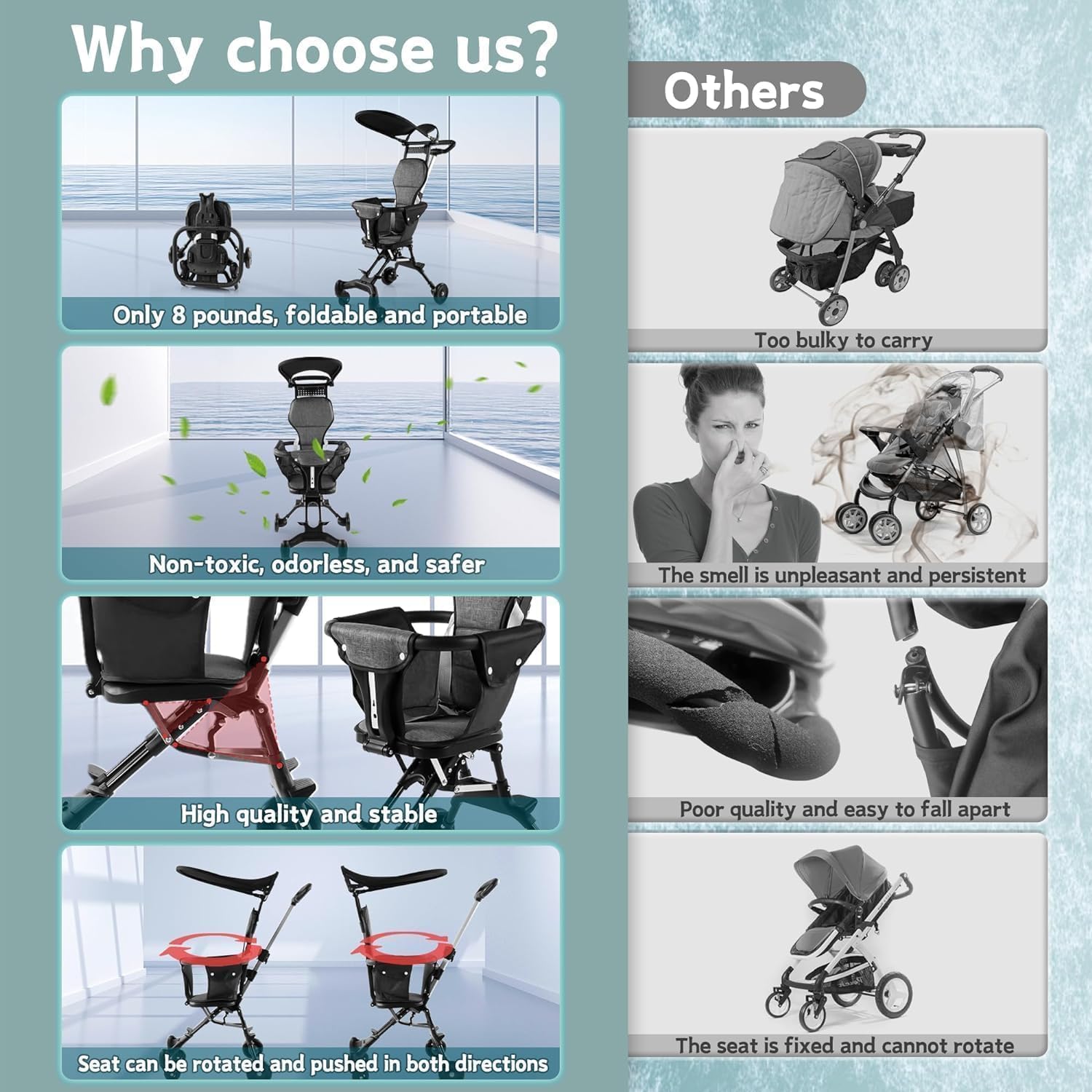 Baby Stroller Ultra-Light Portable Folding Stroller – Compact Umbrella Design for Summer, Travel & Outdoor Trips – Easy Fold, Lightweight, Safe for Baby & Toddler - Image 7