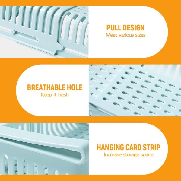 Refrigerator Storage Baskets - Retractable Fridge Organizer, Expandable Fruit & Vegetable Basket with Handles (4 Colors) - Space Saving Kitchen Storage Solution - Image 5
