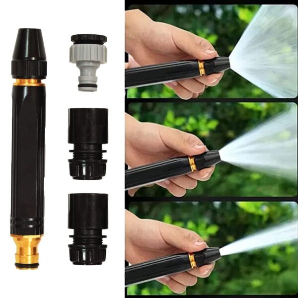 Water Pipe Nozzle | Metal Garden Hose Spray Nozzle | Adjustable Jet Spray | High Pressure Water Gun | for Car Washing, Plant Watering, Cleaning (Durable & Leak-Proof)