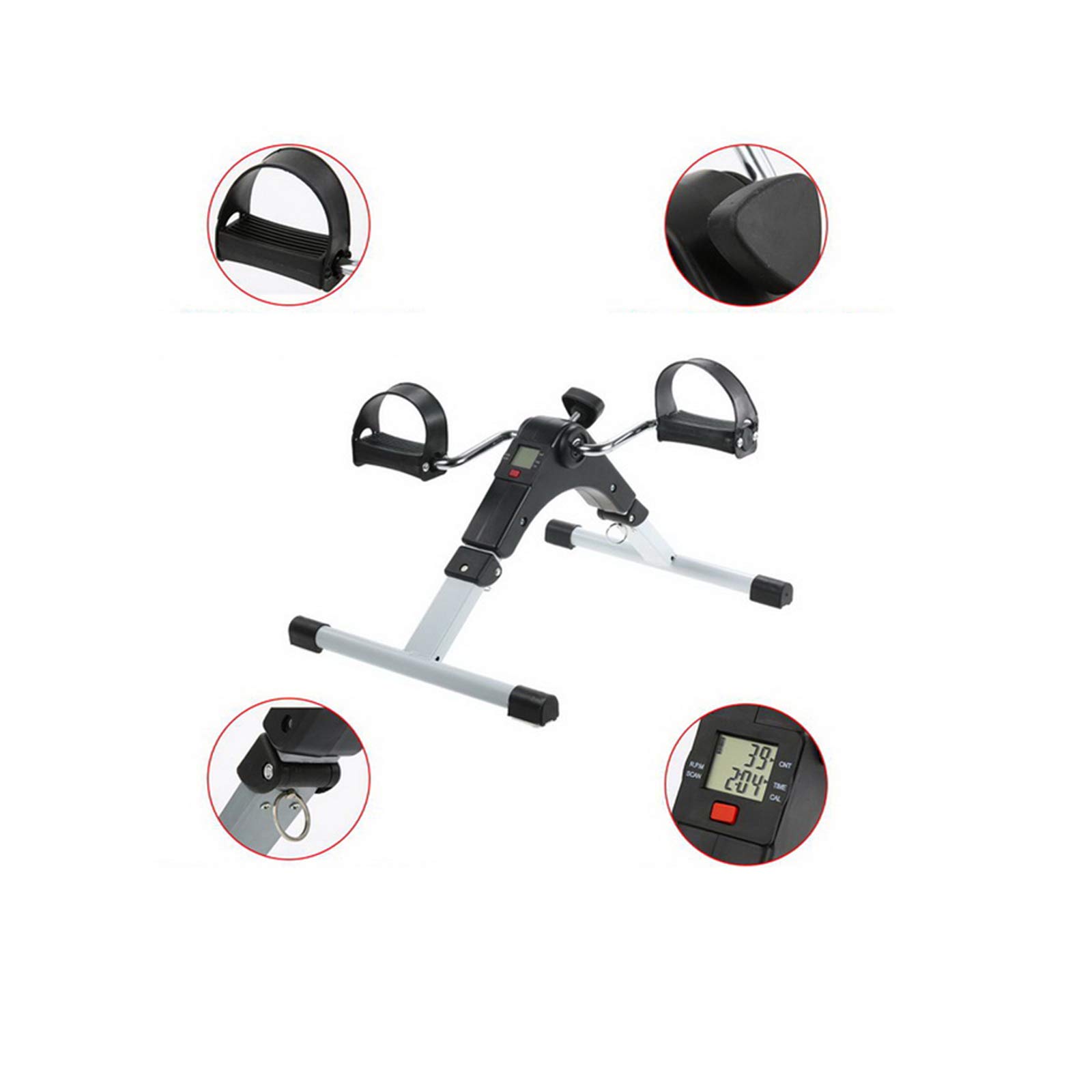 Foldable Mini Exercise Bike Pedal Machine for Home Gym - Portable Arm & Leg Workout Cycle with Digital Display - Under Desk Pedal Exerciser for Physical Therapy, Cardio & Strength Training - for Men & Women - Image 4