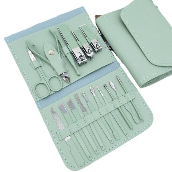 16pcs Professional Manicure Pedicure Set - Stainless Steel Nail Care Kit with Nail Clippers, Cuticle Scissors, Nail File & More - Portable Grooming Kit for Men & Women - Image 4