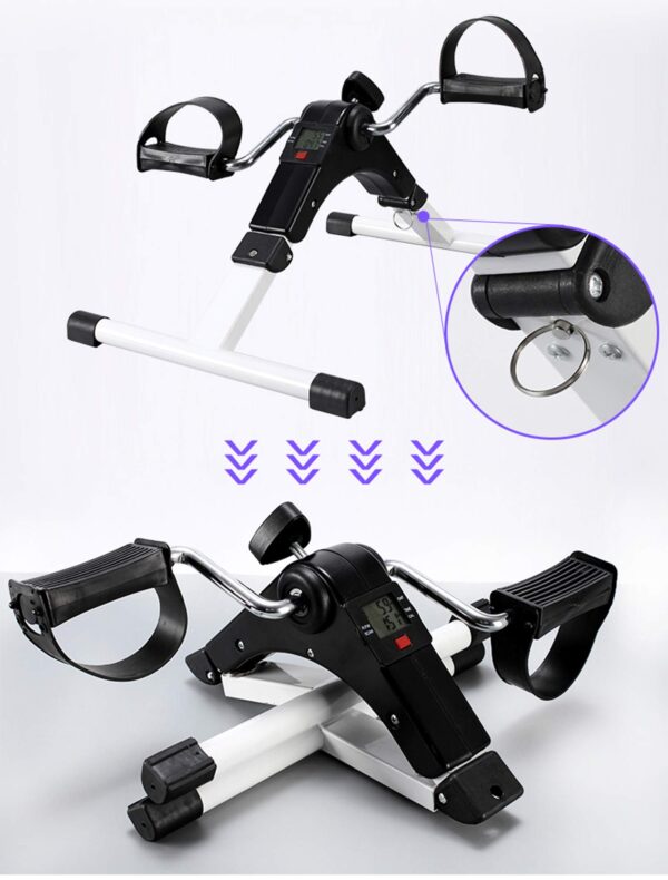 Foldable Mini Exercise Bike Pedal Machine for Home Gym - Portable Arm & Leg Workout Cycle with Digital Display - Under Desk Pedal Exerciser for Physical Therapy, Cardio & Strength Training - for Men & Women - Image 5