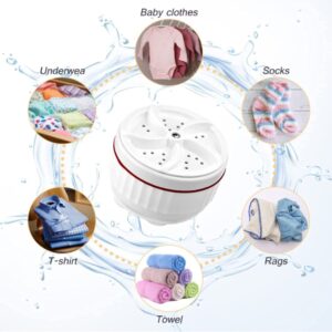 Mini Portable USB Washing Machine - Handheld Travel Washer Turbine for Clothes/Socks/Underwear - Compact Electric Laundry Cleaner with 3 Modes - Perfect for Dorms, Camping & Small Spaces (Blue/White)