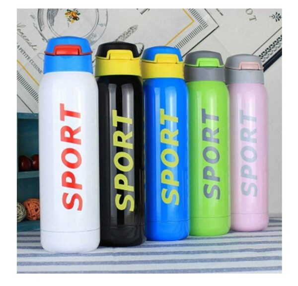 550ml Stainless Steel Vacuum Flask - Hot & Cold Flick Top Sipper Bottle with Straw - 12hr Temperature Retention, Leakproof Water Bottle for Office, Gym & Travel - Image 6
