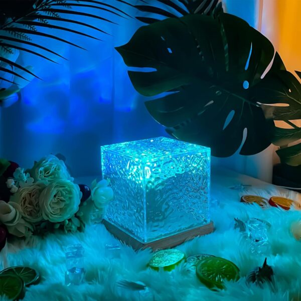 3D Water Ripple Projector Night Light LED RGB Color Changing Mood Lamp with Remote | USB Rechargeable | Relaxing Ambient Bedroom Decor - Image 5