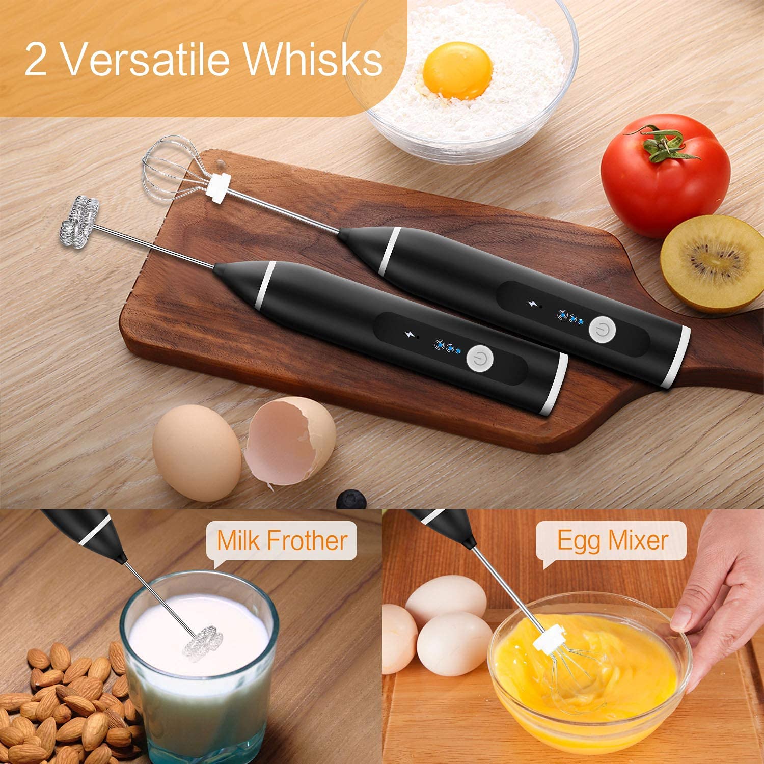 2-in-1 Rechargeable Coffee Beater & Milk Frother - 3000 RPM Electric Whisk for Cappuccino, Latte, Hot Chocolate - USB Charging, Silent Operation - Kitchen & Travel Essential - Image 8