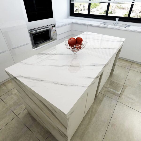 Premium Black & White Marble Contact Paper - Waterproof Peel & Stick Vinyl Wrap for Countertops, Kitchen Cabinets, Furniture (Glossy Finish, Easy Install) - 45cm x 300cm Roll - Image 8