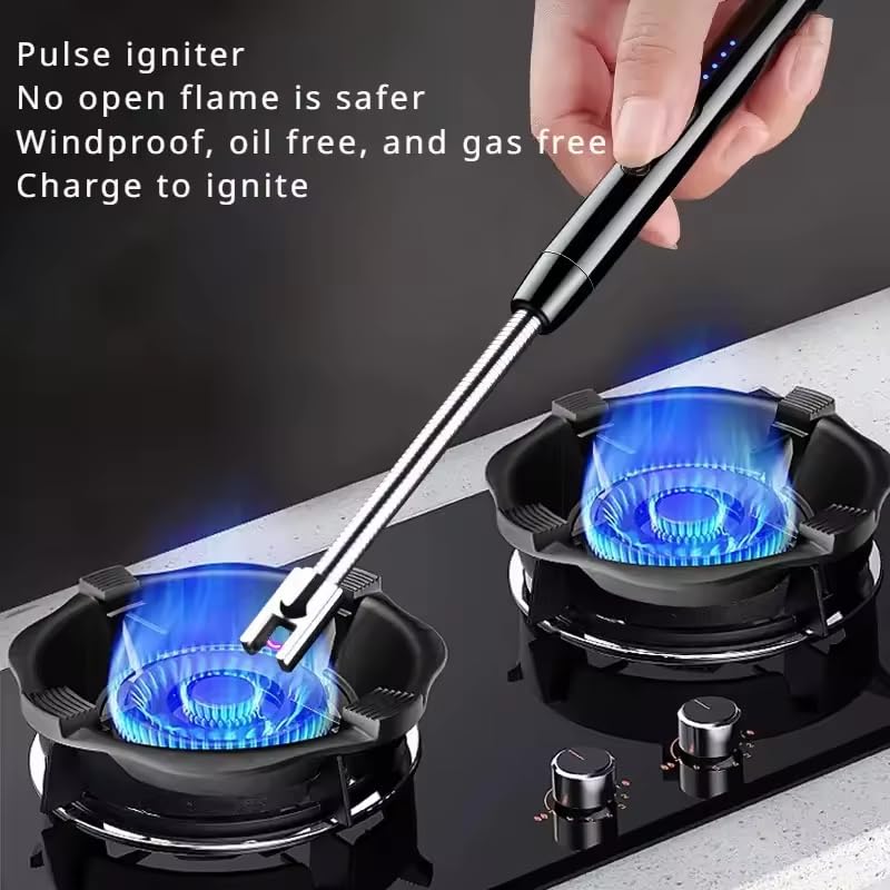 Electric Candle Lighter, Upgraded USB Rechargeable Lighter with LED Indicator, Flexible Long Neck Lighters for Candle, Camping, BBQ, Gas Stove - Image 4
