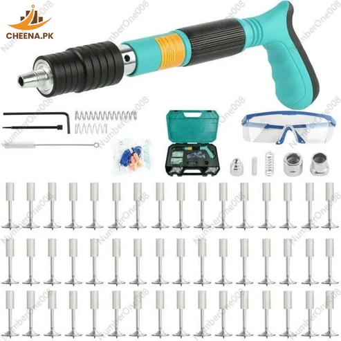 Heavy-Duty Concrete Nail Gun Kit with 10 Free Nails | Pneumatic/Manual Operation | High-Speed Nail Driver for Brick, Steel, Wood | Construction, Carpentry & DIY Projects - Image 4