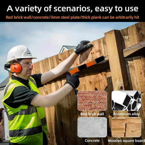 Heavy-Duty Concrete Nail Gun Kit with 10 Free Nails | Pneumatic/Manual Operation | High-Speed Nail Driver for Brick, Steel, Wood | Construction, Carpentry & DIY Projects - Image 11