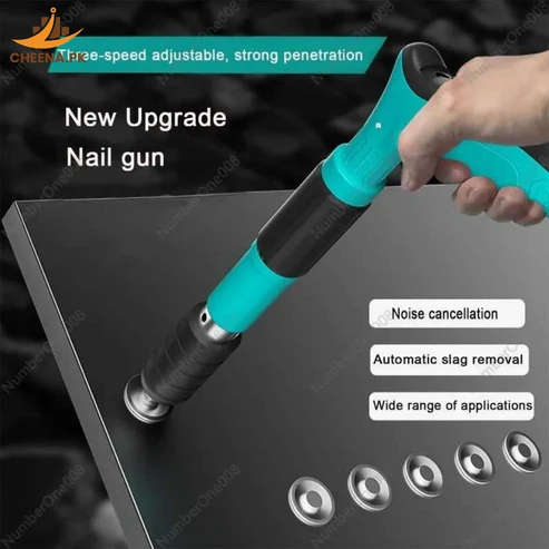 Heavy-Duty Concrete Nail Gun Kit with 10 Free Nails | Pneumatic/Manual Operation | High-Speed Nail Driver for Brick, Steel, Wood | Construction, Carpentry & DIY Projects - Image 6