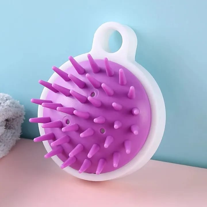 Soft Silicone Hair Scalp Massager & Shampoo Brush – Hair Scrubber for Dandruff Removal, Head Massage, Scalp Exfoliator, Hair Growth Stimulator (Gentle Bristles, Waterproof, Easy Grip)