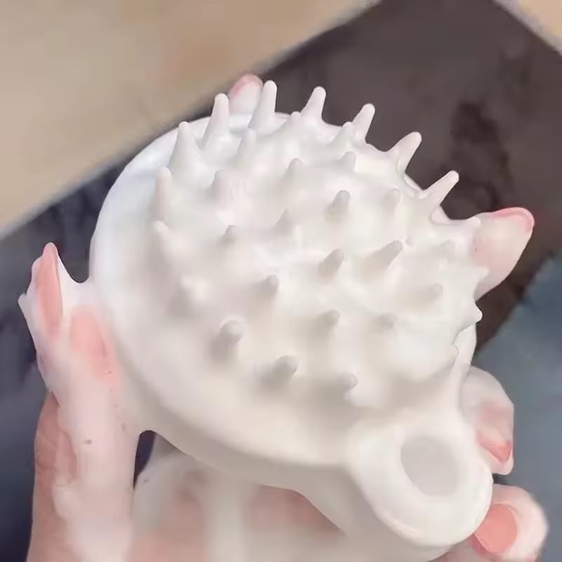 Soft Silicone Hair Scalp Massager & Shampoo Brush – Hair Scrubber for Dandruff Removal, Head Massage, Scalp Exfoliator, Hair Growth Stimulator (Gentle Bristles, Waterproof, Easy Grip) - Image 4
