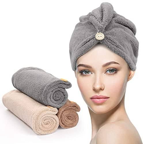 Premium QualityMicrofibre Hair Towel Wrap – Super Absorbent & Quick-Drying Hair Turban for Women & Men, Soft Hair Drying Cloth for All Hair Types (Lightweight, Frizz-Free, No Damage)