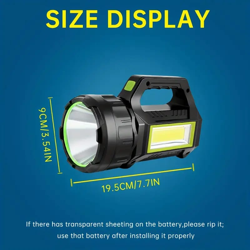 Big Size Handle Torch Light with 5000mAh Power Bank | LED Flashlight + Mobile Charging | Rechargeable, Water-Resistant, Long-Lasting Battery | Emergency Light for Home, Camping, Outdoor - Image 2