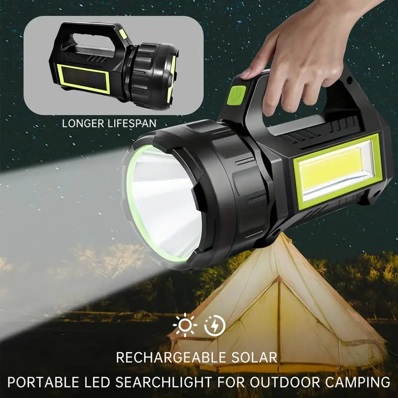 Big Size Handle Torch Light with 5000mAh Power Bank | LED Flashlight + Mobile Charging | Rechargeable, Water-Resistant, Long-Lasting Battery | Emergency Light for Home, Camping, Outdoor - Image 3