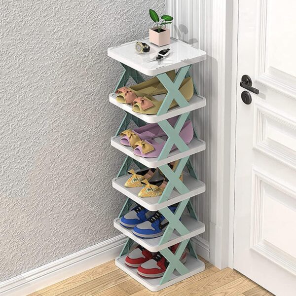 Multi-Layer Shoe Rack Stand | Lightweight Adjustable Plastic Shoe Organizer | Foldable, Space-Saving Shoe Cabinet for Home & Office | Portable Shoe Storage - Image 2