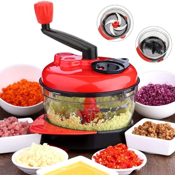 📌 Hand Crank Food Processor – Manual Vegetable Chopper, Grinder, Slicer & Dicer – 23x28cm Multifunction Kitchen Tool – Effortless Food Prep – No Electricity Needed – Portable & Easy to Clean - Image 2